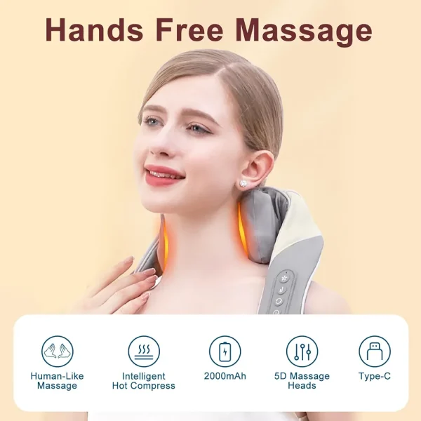 ماساژور گردن و شانه حرارتی شارژی - Image 5