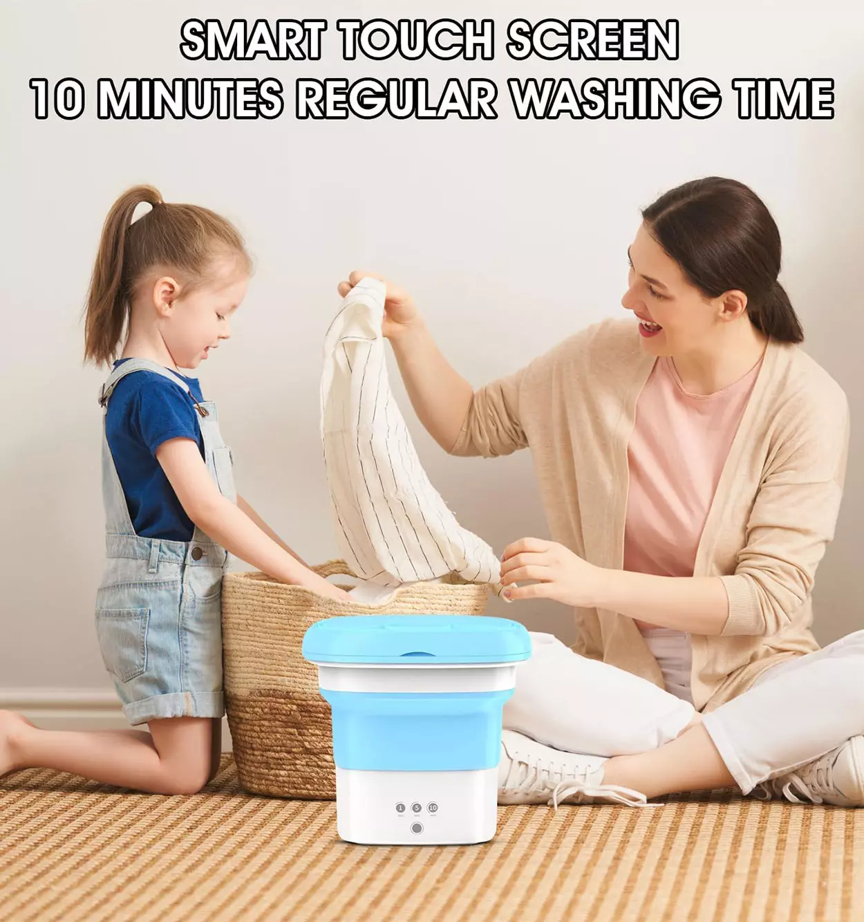 مینی واش لباسشویی مسافرتی تاشو تایمردار با خشک کن - Image 8