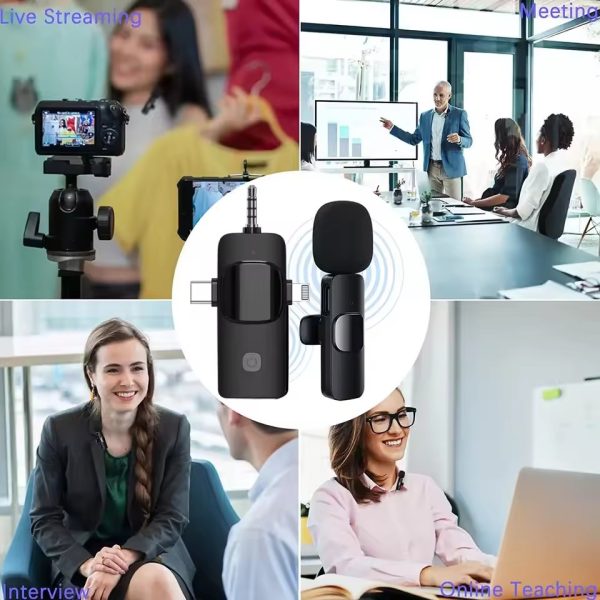 میکروفون یقه‌ای بی‌سیم K15 دو میکروفون - Image 4
